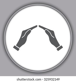 Gray Icon of two hands 