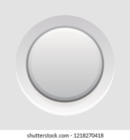 gray icon, vector illustration, realistic power button, web element