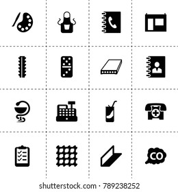 Gray icons. vector collection filled gray icons. includes symbols such as adress book, co gas, apron, list, slab, steel rebar, rolled metal. use for web, mobile and ui design.