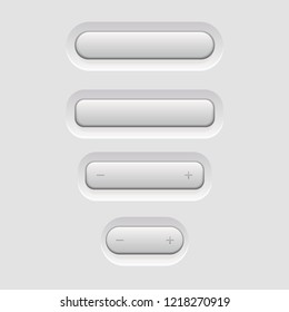 gray icons, vector illustration, realistic set of buttons