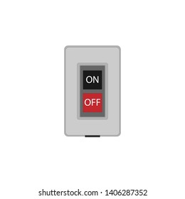 
gray industrial switch with buttons on and off. Vector illustration. Isolated on white background