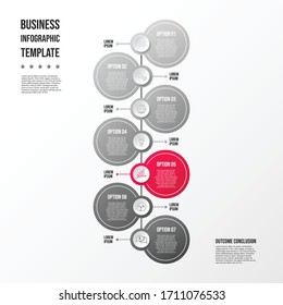 Gray infograph with business icons. Flowchart. Vector
