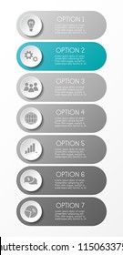 Gray infograph with business icons. Vector.