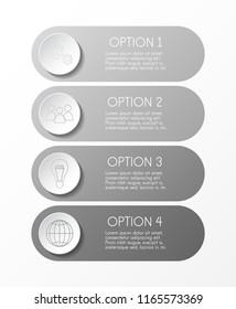 Gray infograph with business icons. Vector.