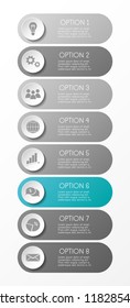 Gray infograph with business icons. Vector.