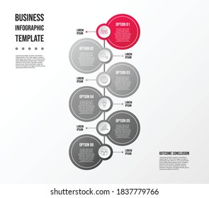 Gray infographic with business icons. Diagram. Vector