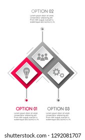 Gray infographic with business icons. Vector