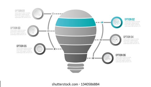 Gray infographic with business icons. Vector