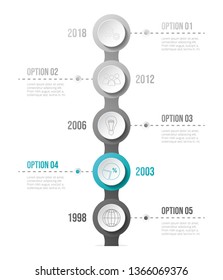 Gray infographic with business icons. Vector