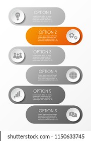 Gray infographic template with icons. Vector.