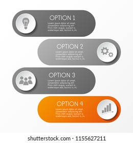 Gray infographic template with icons. Vector.