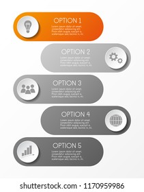 Gray infographic template with icons. Vector.