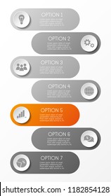 Gray infographic template with icons. Vector.