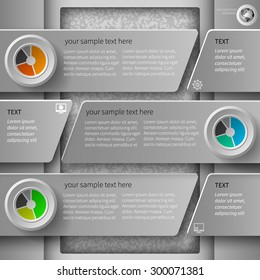 Gray infographics in 3 steps