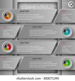Gray infographics in 4 steps