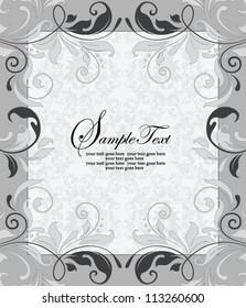 GRAY INVITATION CARD WITH PLACE FOR TEXT