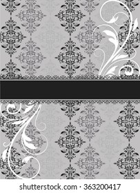 Gray invitation card with place for text
