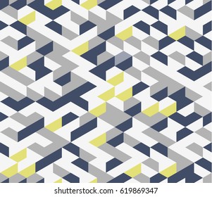 Gray irregular vector abstract geometric seamless pattern with hexagons