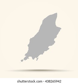 Gray Isle of Man Map Illustration