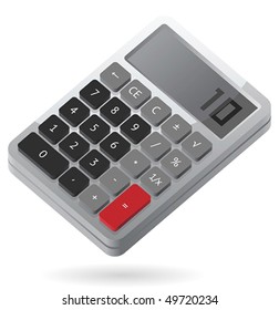 Gray isometric calculator. Vector illustration.