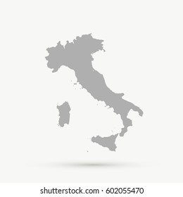 Gray Italy Map Illustration