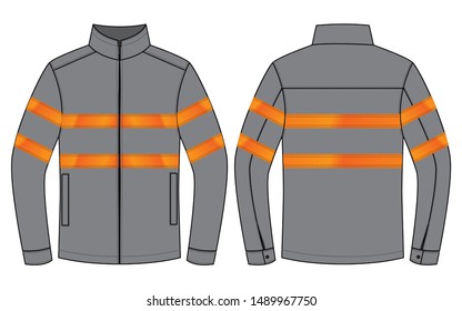 Gray Jacket Design Vector
: Orange Reflective Double Tapes