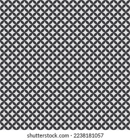 Gray Japanese symbol pattern on light gray background in seamless pattern.