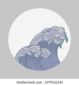 Gray Japanese wave background vector