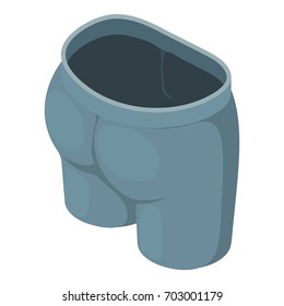 Gray jeans icon. Isometric illustration of gray jeans vector icon for web