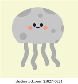 a gray jellyfish design vector