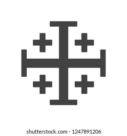 Gray Jerusalem Cross Vector Symbol