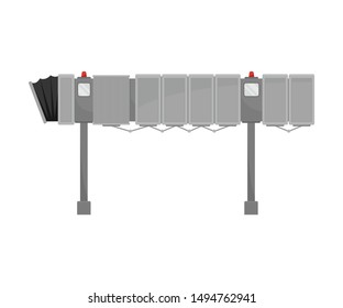 Gray jet bridge. Vector illustration on a white background.
