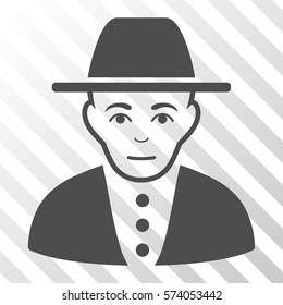 Gray Jew interface toolbar pictogram. Vector pictogram style is a flat symbol on diagonally hatched transparent background.