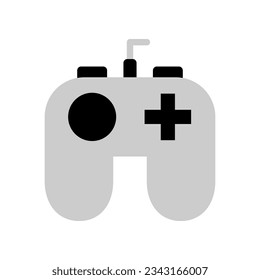 Diseño vectorial plano del icono del doodle del videojuego con joystick gris