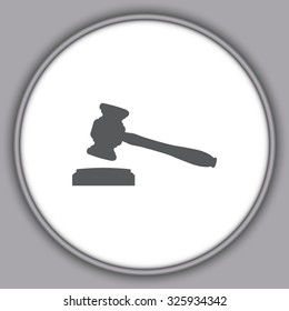 Gray  judge or auction hammer icon