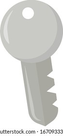 Tecla gris, ilustración, vector sobre fondo blanco.
