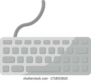 Gray keyboard, illustration, vector on white background