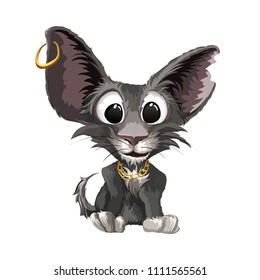 Gray kitten. Vector illustration.