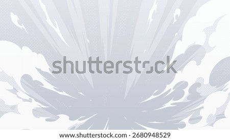 Gray landing impact smoke and shock light background illustration_16:9