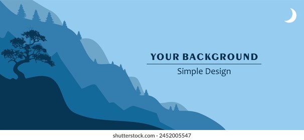 Fondo gris del paisaje, diseño simple y natural para las presentaciones, Vector eps 10.