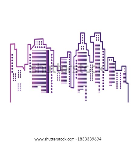 Gray landscape illustration line graphic city flat abstract background vector design