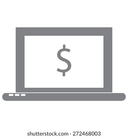 Gray  Laptop Icon illustration 