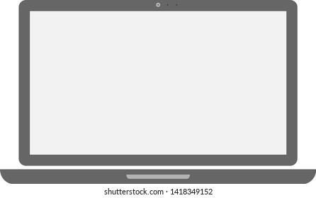 gray laptop in the style of minimalism