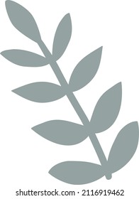 The gray leaf. An isolated element on transparent background. Use this element to create design for your product. Vector graphic.