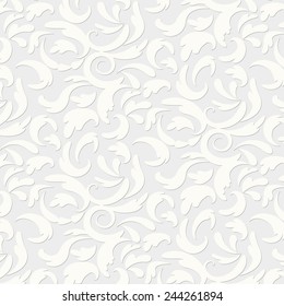 Gray leaf pattern in old style - vector technique