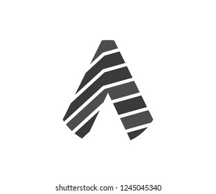 Gray letter a abstract triangle icon and symbol mountain arrow