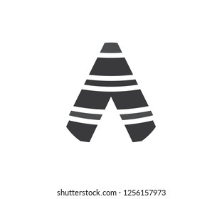 Gray letter a abstract triangle icon and symbol mountain arrow