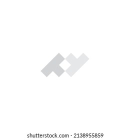 
Gray letter T, N and y, point, simple symbol logo vector