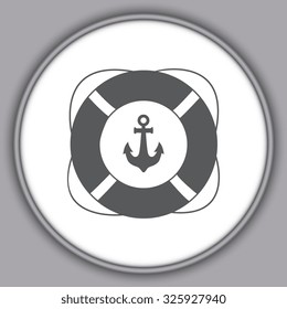 Gray Lifebuoy icon. Vector illustration