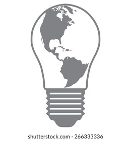gray Light bulb globe vector icon
